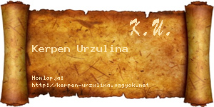 Kerpen Urzulina névjegykártya
